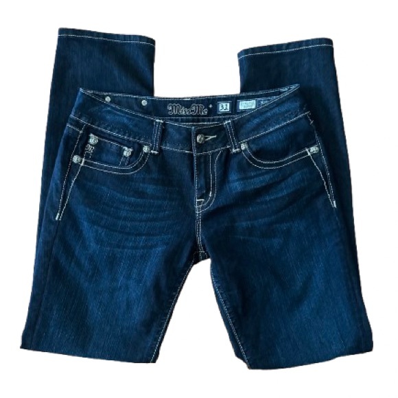 Miss Me Women's Chloe Bootcut Jeans Embellished Pockets Denim, Sz 31 - Picture 2 of 16